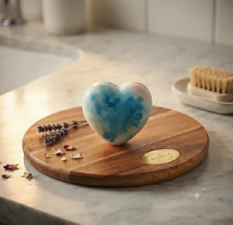 Ocean Heart Soap — A gentle cleansing bar with sea minerals and lavender.